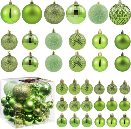 LANGXUN 36pcs Light Green Christmas Tree Decorations Balls, Bolas De Navidad, 2025 Christmas Decor
