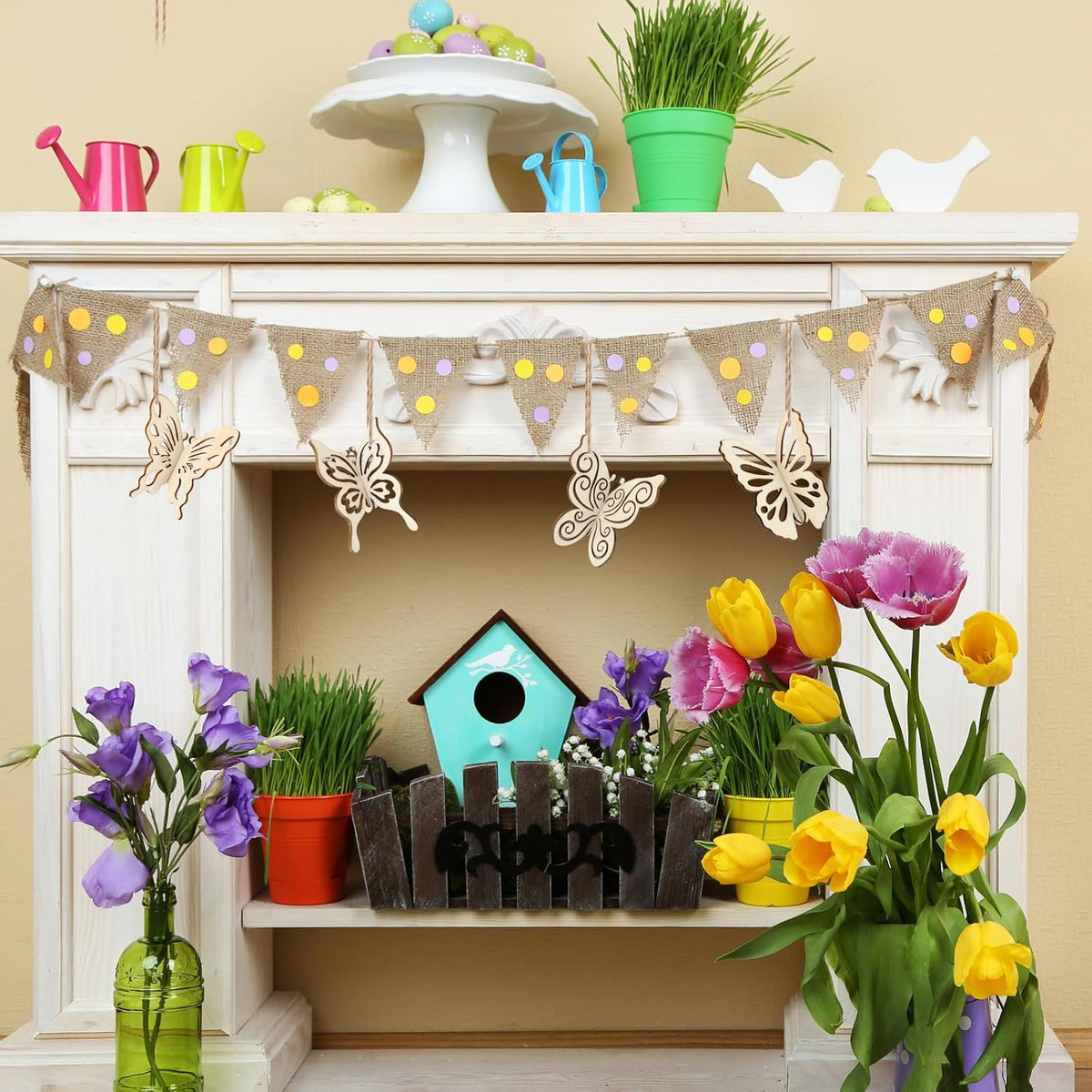 COCHIE DIY 3D Spring Butterfly Wood Crafts to Paint for Kids Adults, Paintable Unfinished Wooden
