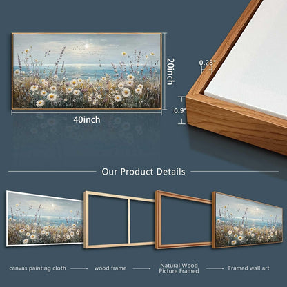 PHAOHUAXM Wall Decor For Living Room Wall Art For Bedroom Office Decorations Blue Ocean Paintings