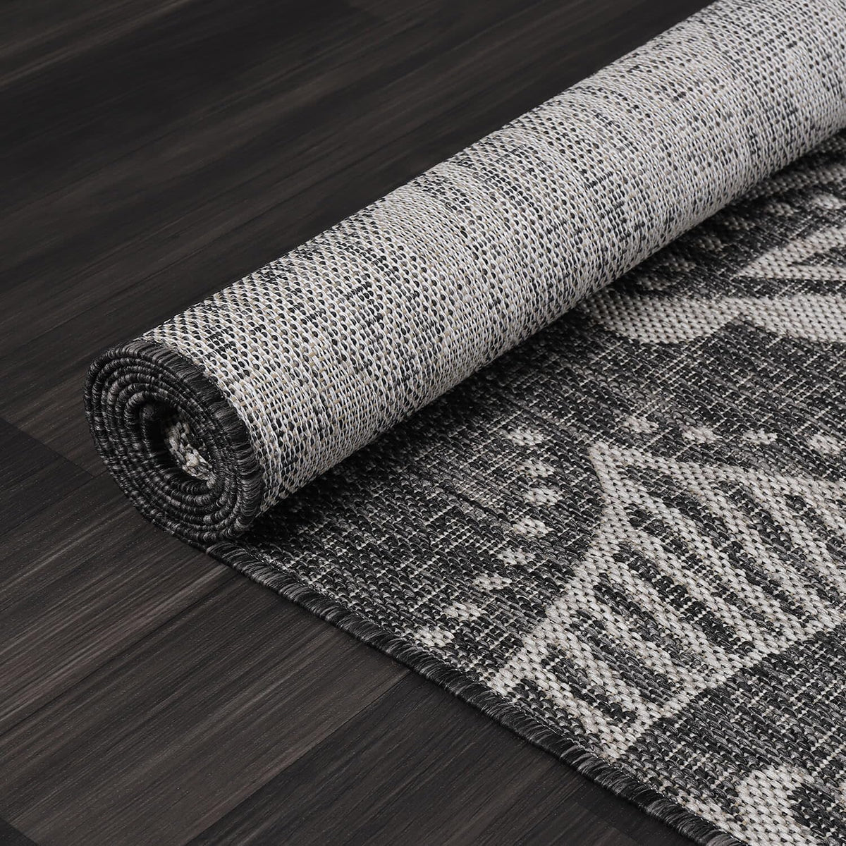 Medallion Outdoor Rug 9x12 Washable Outside Carpet for Indoor Patio Porch Waterproof Easy Cleaning