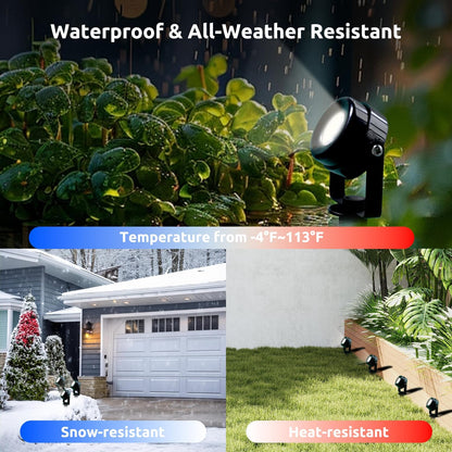 Smart RGBW Spot Lights Outdoor, 8 Pack Low Voltage Landscape Lighting with APP & Remote Control