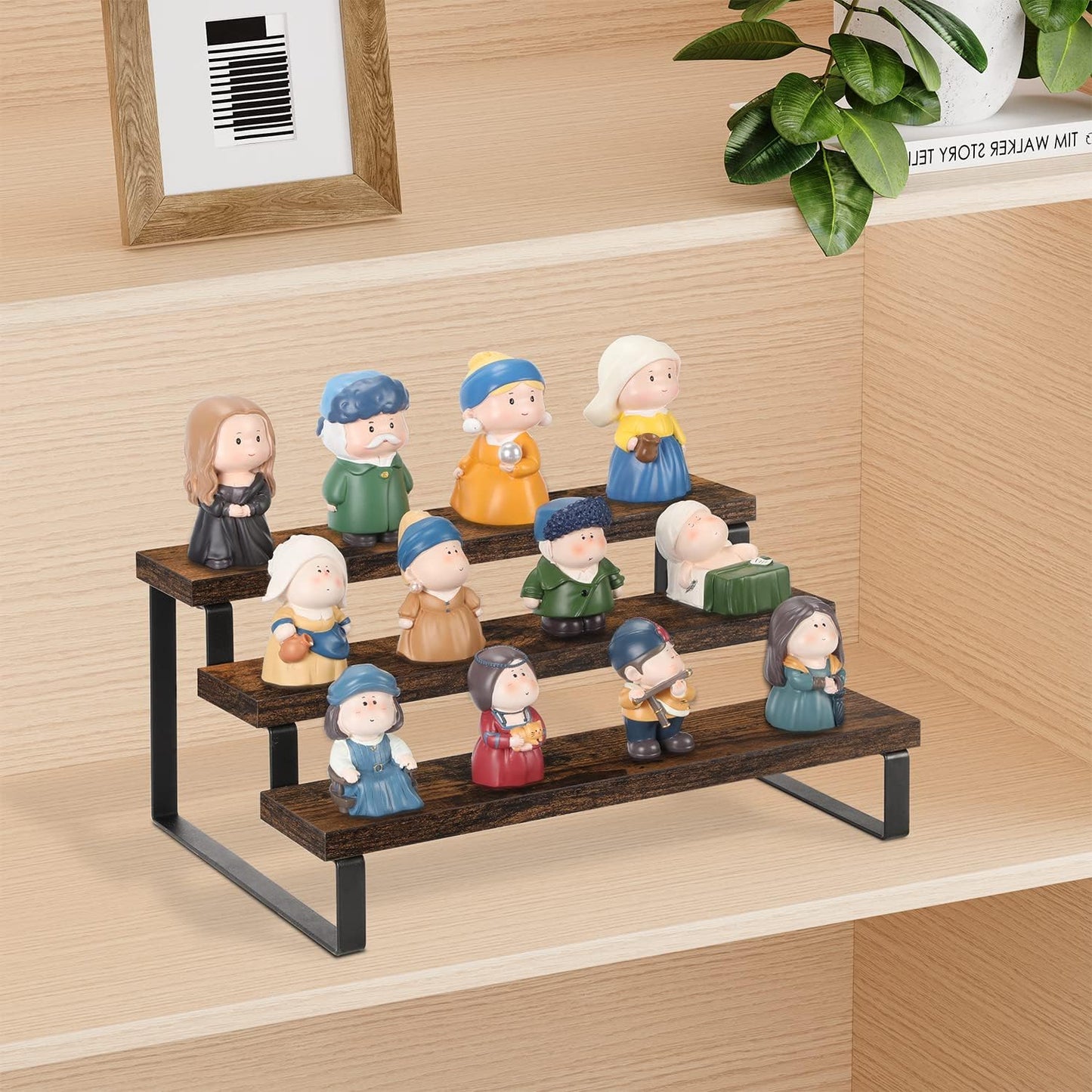 YINMIT Wooden Display Riser Stand, Tiered Perfume and Cologne Organizer Stand, 3 Tier Spice Rack