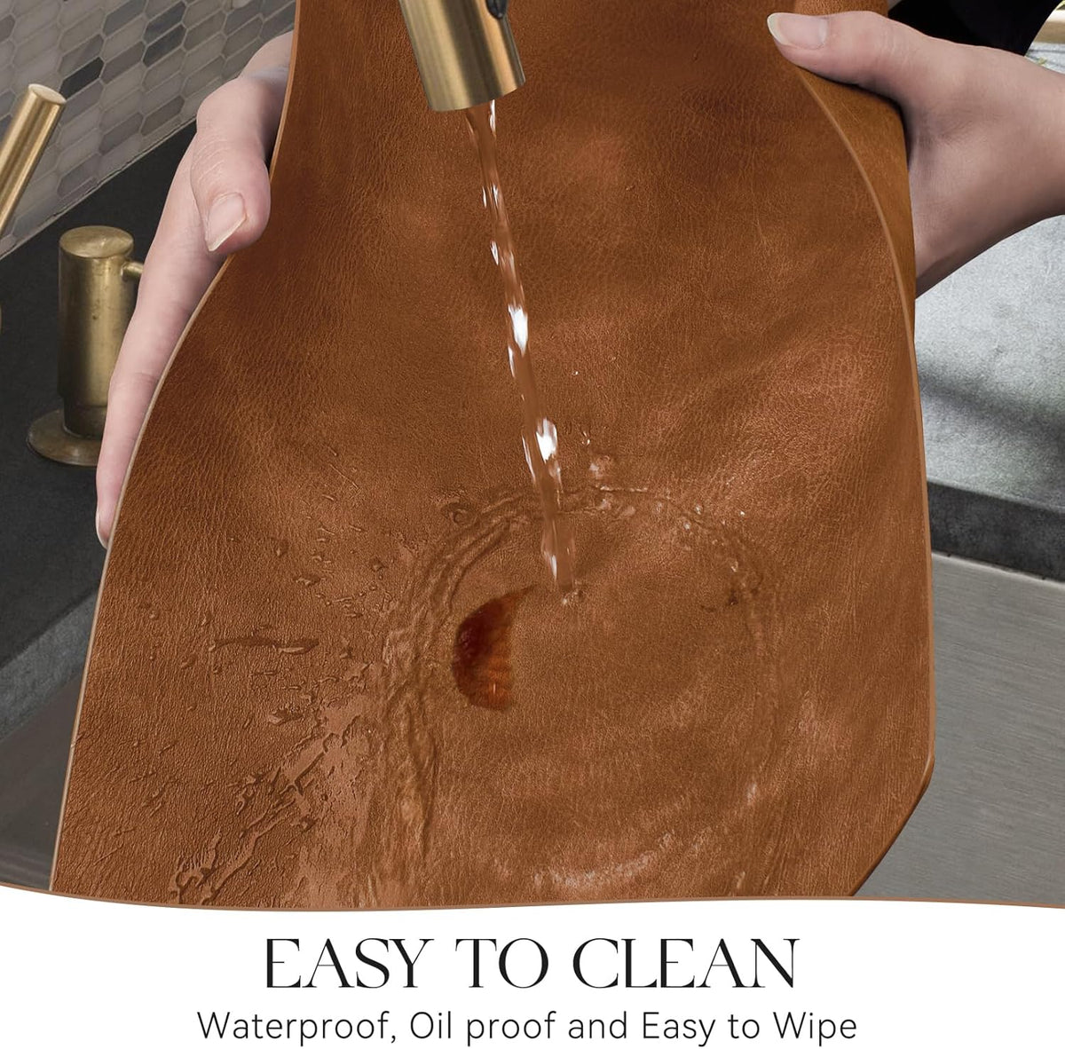 MOSAYT Vinyl Placemats Set of 4-12 X 17 Inch - Fall Faux Leather 100% Waterproof Oil-Proof Wipeable
