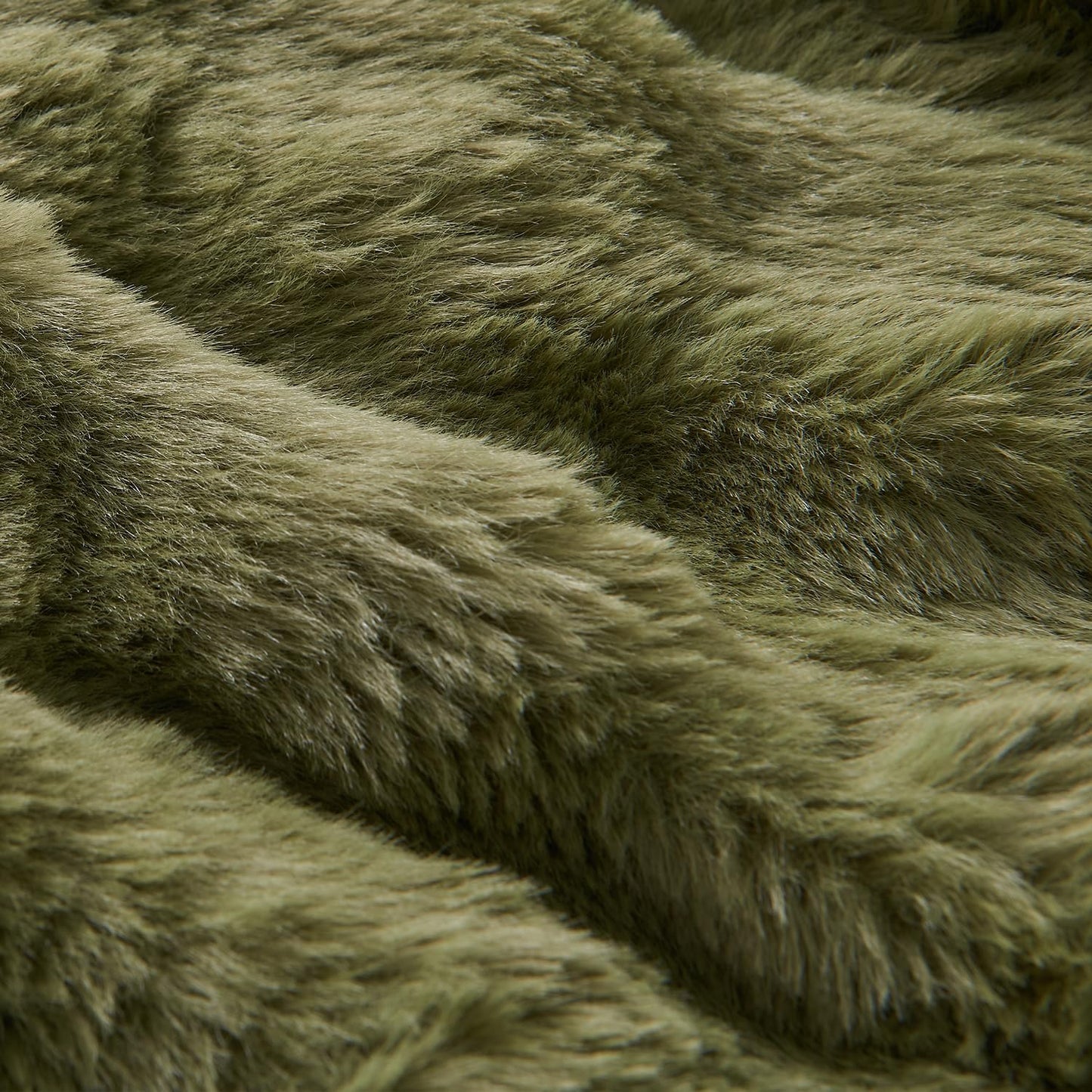 Lotus Karen Faux Fur Blanket Dark Green - Big Bubble Rabbit Fluff King Blankets for The Bed,Softest