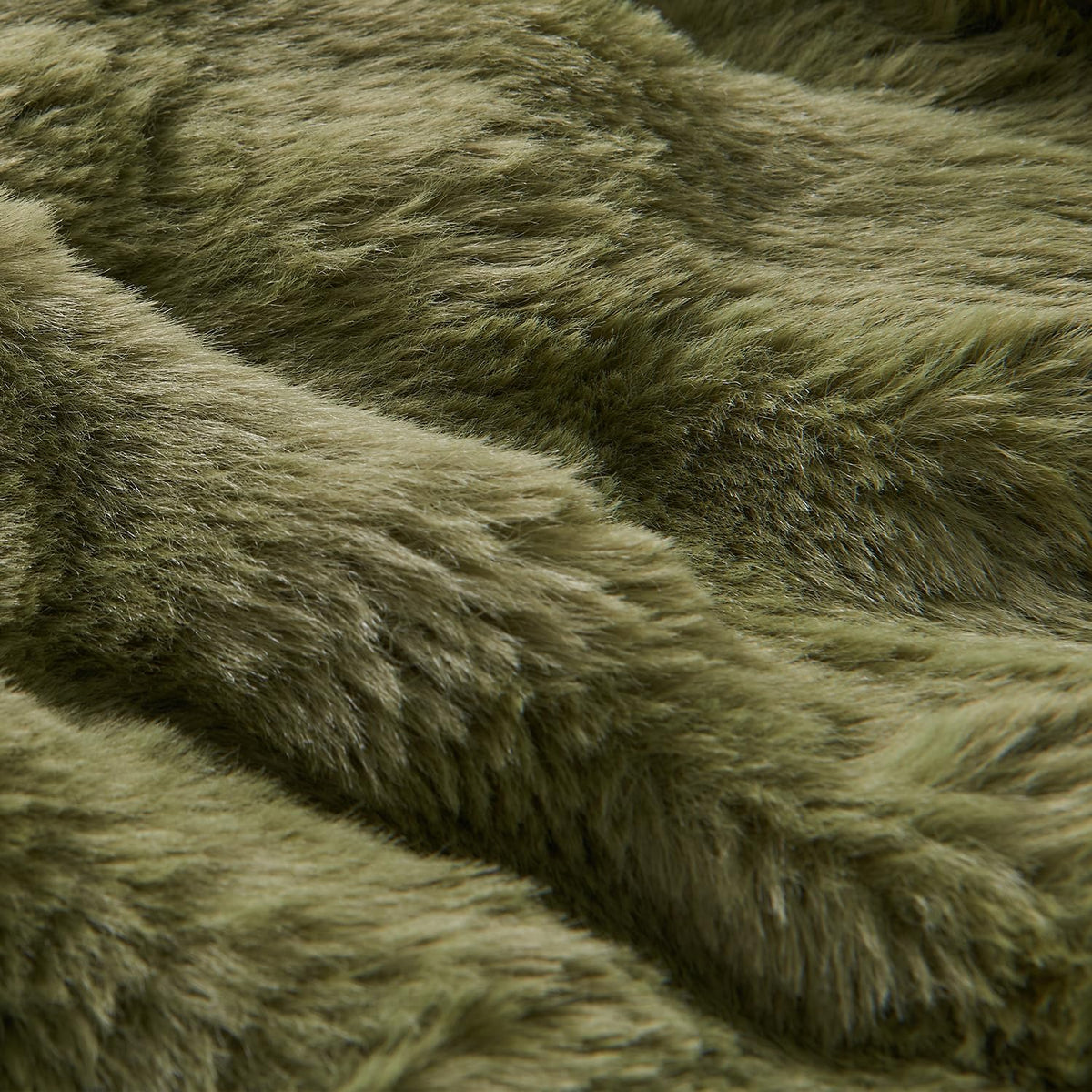 Lotus Karen Faux Fur Throw Blanket Dark Green - 800 GSM Bubble Rabbit Fluff Blanket for Couch Bed