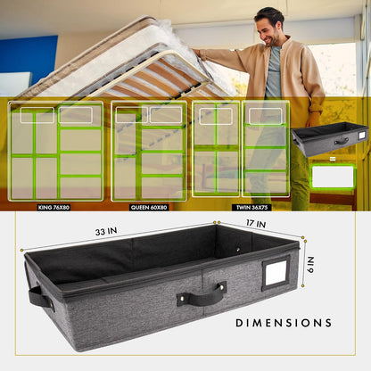HOMELUX THEORY 2pc Under Bed Storage Containers, Bedroom Under the Bed Drawer Storage Organizer