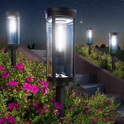 Bright Solar Pathway Lights, 4 Pack Solar Lights Outdoor Waterproof IP65, Long Lasting Outdoor
