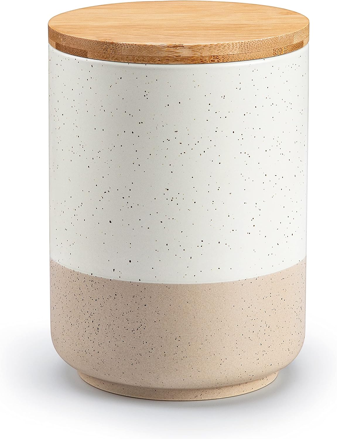 vancasso Sabine Coffee Storage Jar, 36 Oz Ceramic Kitchen Canister with Airtight Wood Lids, Coffee