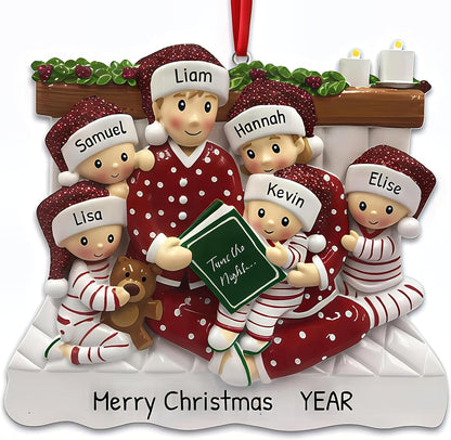 Bedtime Storytelling Family of 6 Christmas Ornament 2025 Personalized Family Christmas Ornaments