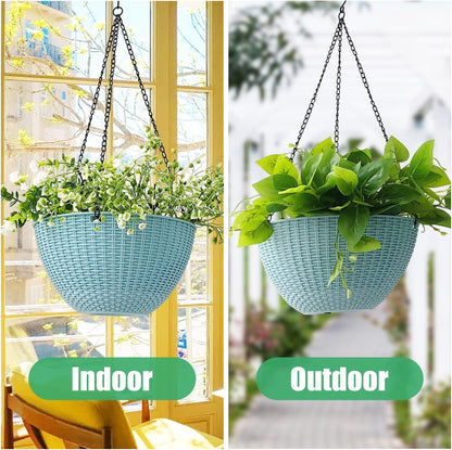 Hanging Planters for Indoor Plants 8/10 Inch, 4 Packs Plant Hanger Outdoor with Drainage Holes