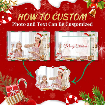 Personalized Christmas Ornaments 2025 Wood Custom Photo Picture Text Christmas Ornament