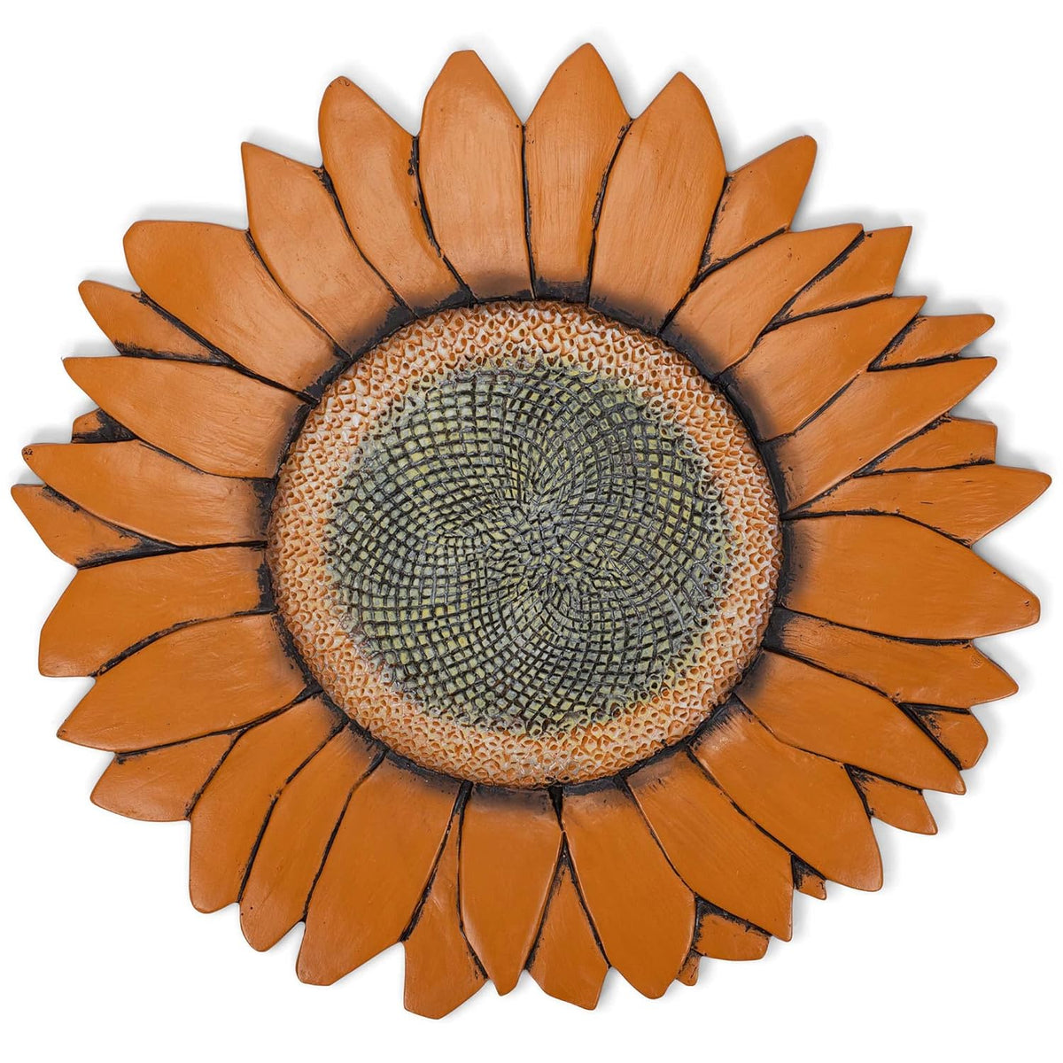 NAT & Jules Sunflower Shaped Dimensional Indoor Outdoor 12 inch Cast Resin Decorative Garden