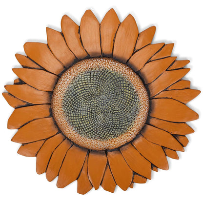 NAT & Jules Sunflower Shaped Dimensional Indoor Outdoor 12 inch Cast Resin Decorative Garden