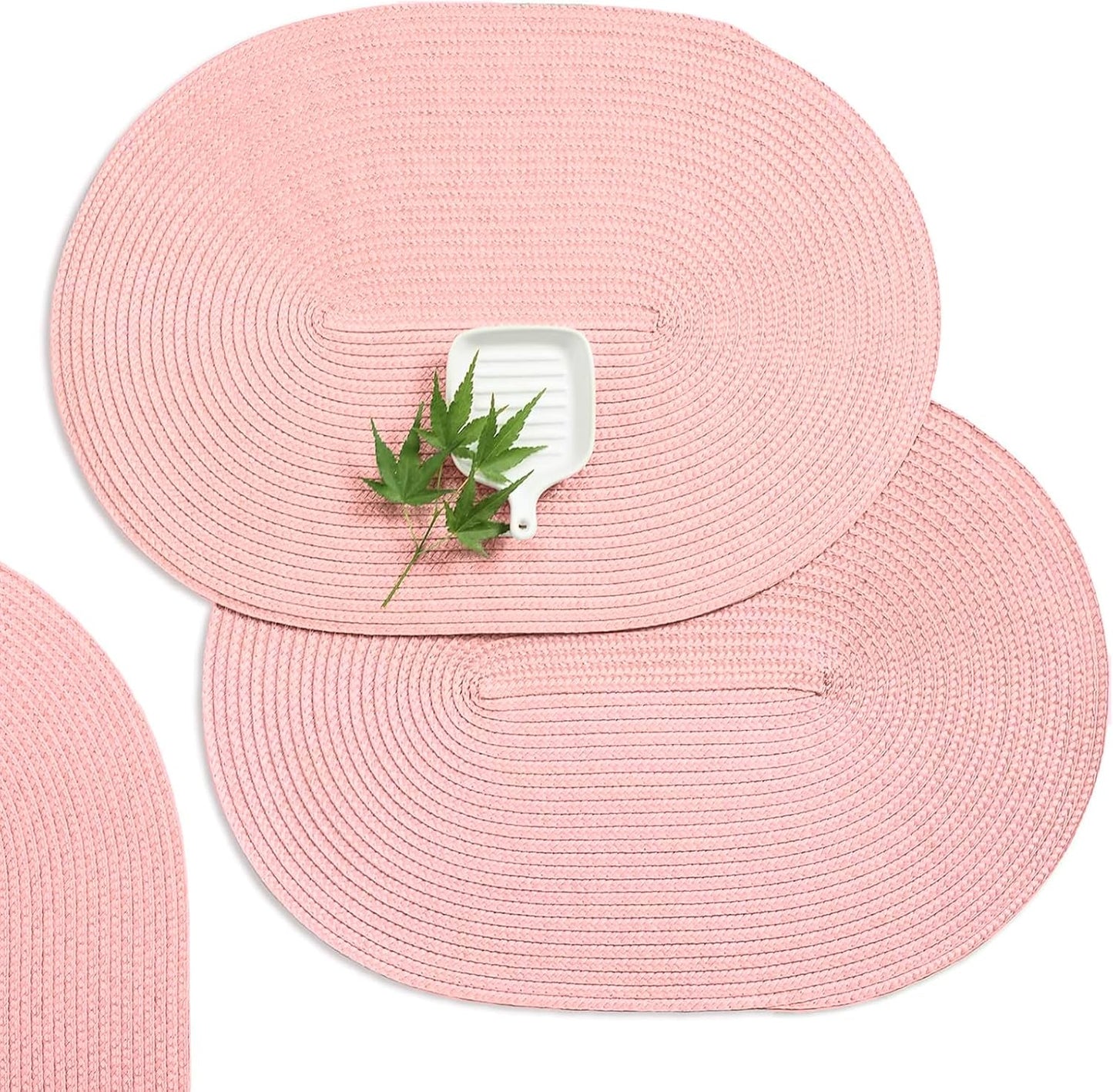 AHHFSMEI Placemats Set of 4 for Dining Table Washable Woven Vinyl Non-Slip 18x12 inches Placemat