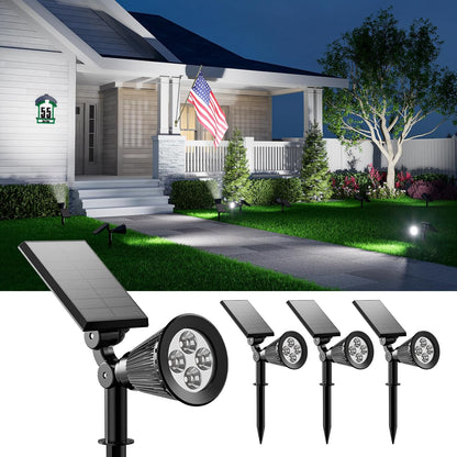 4 Pack Solar Spotlights Outdoor Waterproof for Tree, Statue, Flower, Pot, Bush, Wall, Bright LED