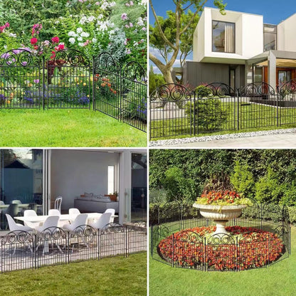 Tall Garden Fencing Animal Barrier with Gate, 32 Inch(H) 4 Panels Dog Fence Outdoor for Yard, Total
