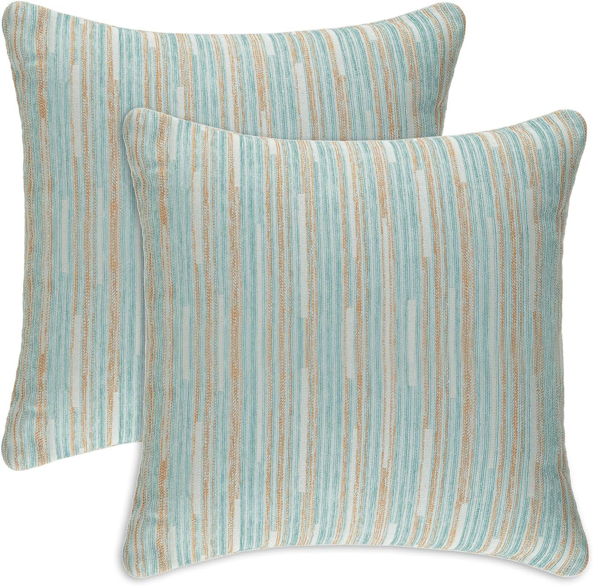 Yeiotsy Pillow Cases Blue, Pack of 2, Decorative Throw Pillow Covers Striped Bohemia Couch Cushion