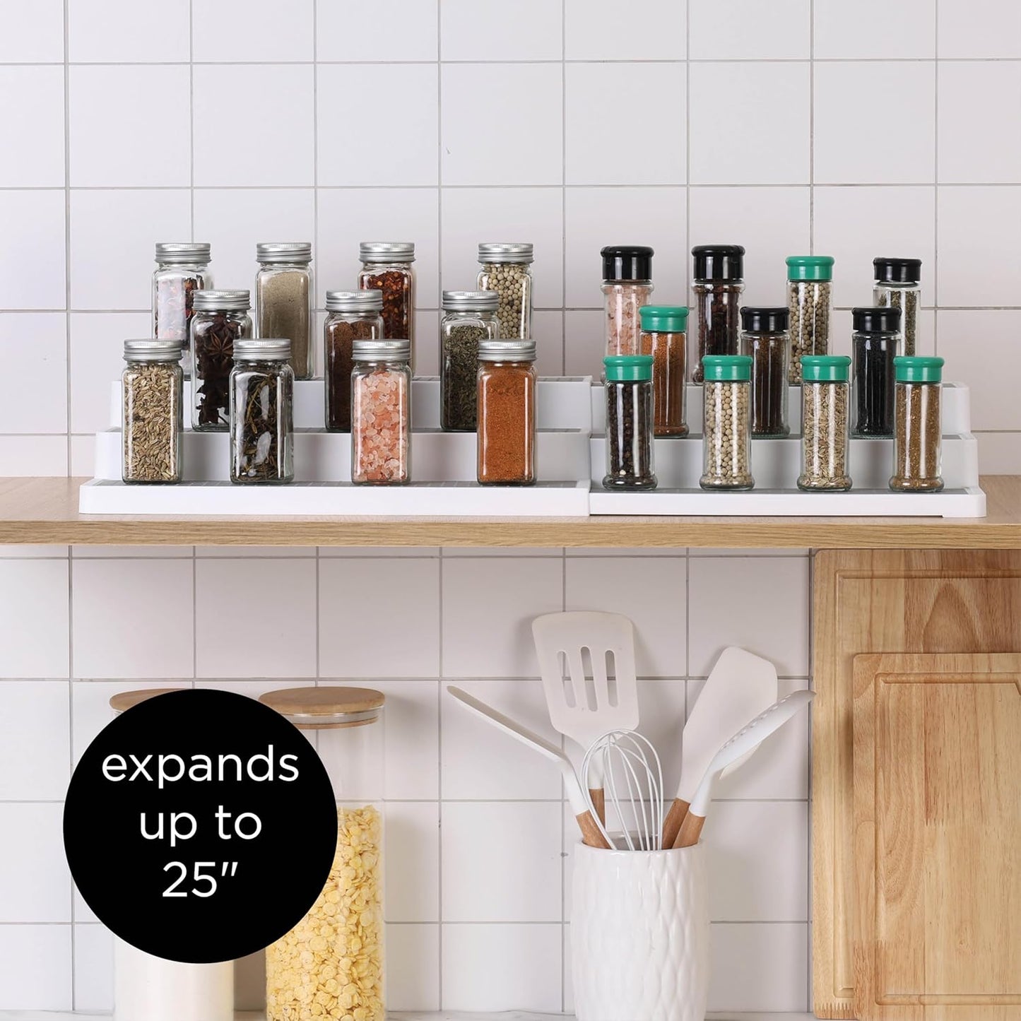 SIMPLEMADE 3-Tier Spice Rack Organizer - Versatile Storage Shelf for Kitchen, Bathroom, Bedroom &