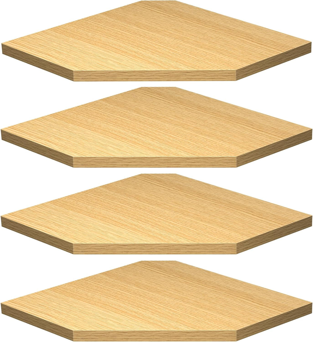 Corner Shelf Wall Mount, Corner Floating Shelves, Set of 4 Corner Wall Shelf Organizer, Rustic Wood