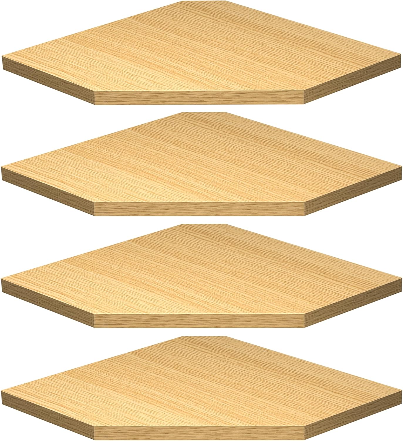 Corner Shelf Wall Mount, Corner Floating Shelves, Set of 4 Corner Wall Shelf Organizer, Rustic Wood