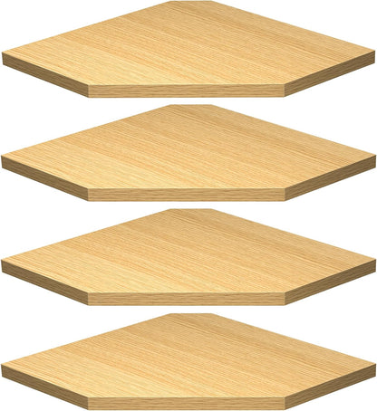 Corner Shelf Wall Mount, Corner Floating Shelves, Set of 4 Corner Wall Shelf Organizer, Rustic Wood