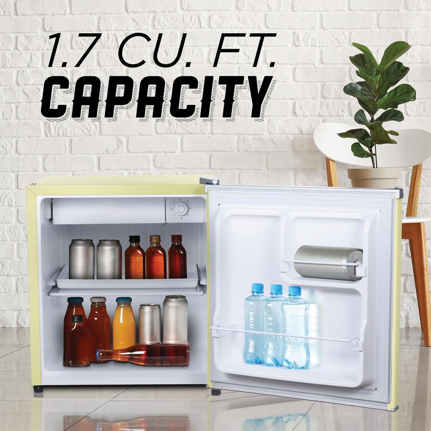 IBCR17SUN Compact, Energy Star Certified Small, Single Door Mini Fridge with Freezer Refrigerator