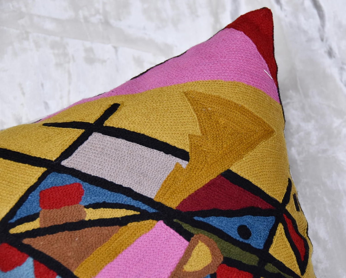Kandinsky Modern Couch Pillow Cover - Yellow Gold | Abstract, Contemporary, Outdoor, Mid Century
