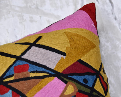 Kandinsky Modern Couch Pillow Cover - Yellow Gold | Abstract, Contemporary, Outdoor, Mid Century