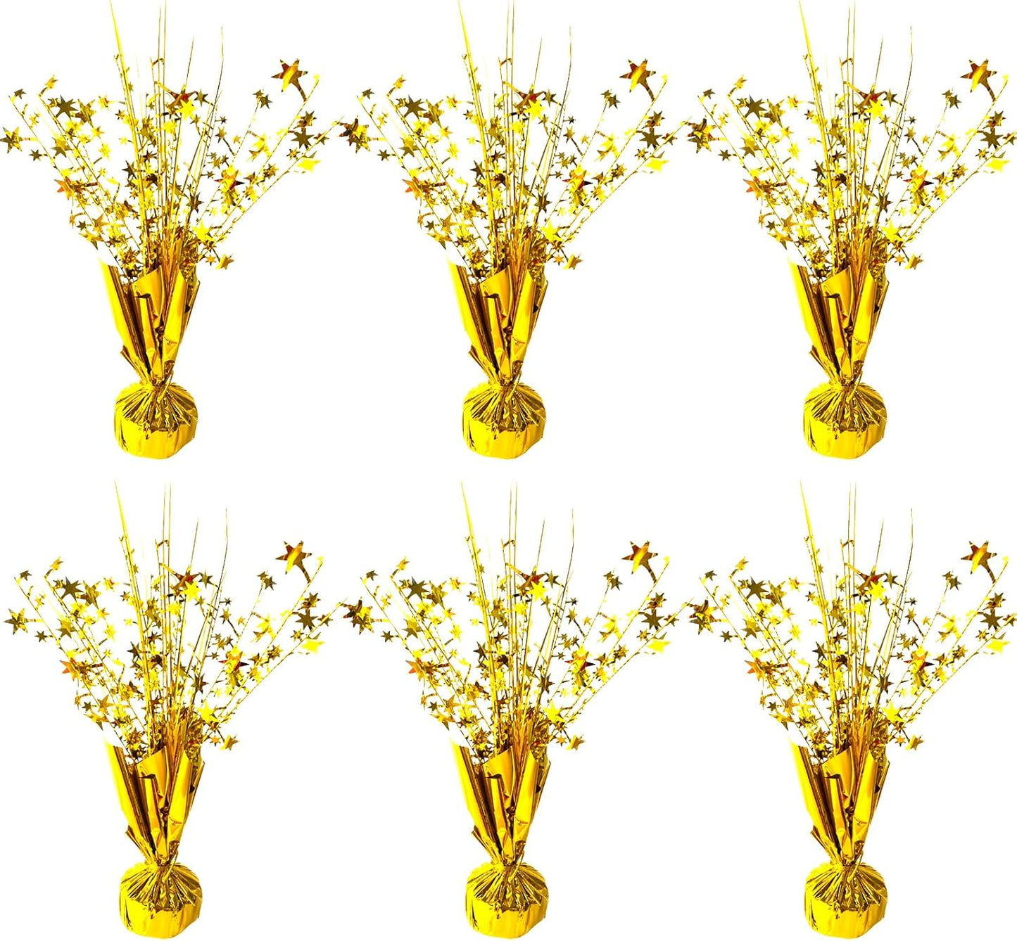 6 Pack Metallic Foil Spray Centerpiece Star Table Decoration Burst Table Centerpieces for Birthday