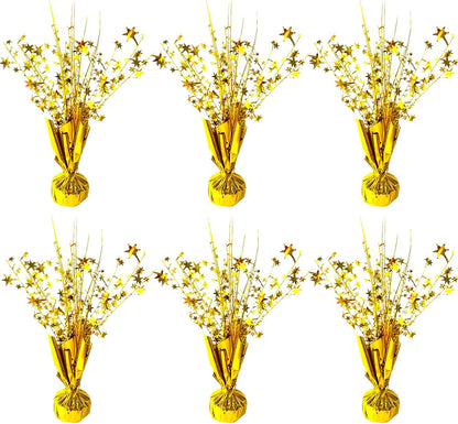 6 Pack Metallic Foil Spray Centerpiece Star Table Decoration Burst Table Centerpieces for Birthday