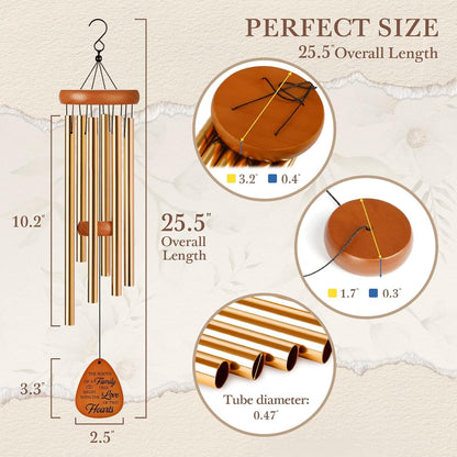 25th Wedding Anniversary Wind Chime, Happy 25th Anniversary Romantic Gifts for Couple, Parents