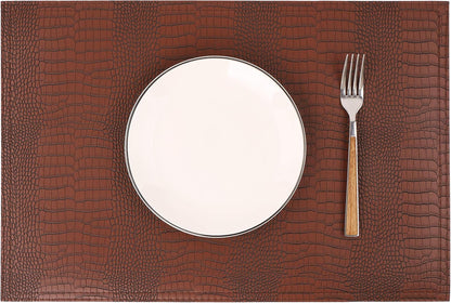 Set of 8 Faux Leather Placemats, PU Table Mats, Waterproof, Stain Resistant, Heat Resistant