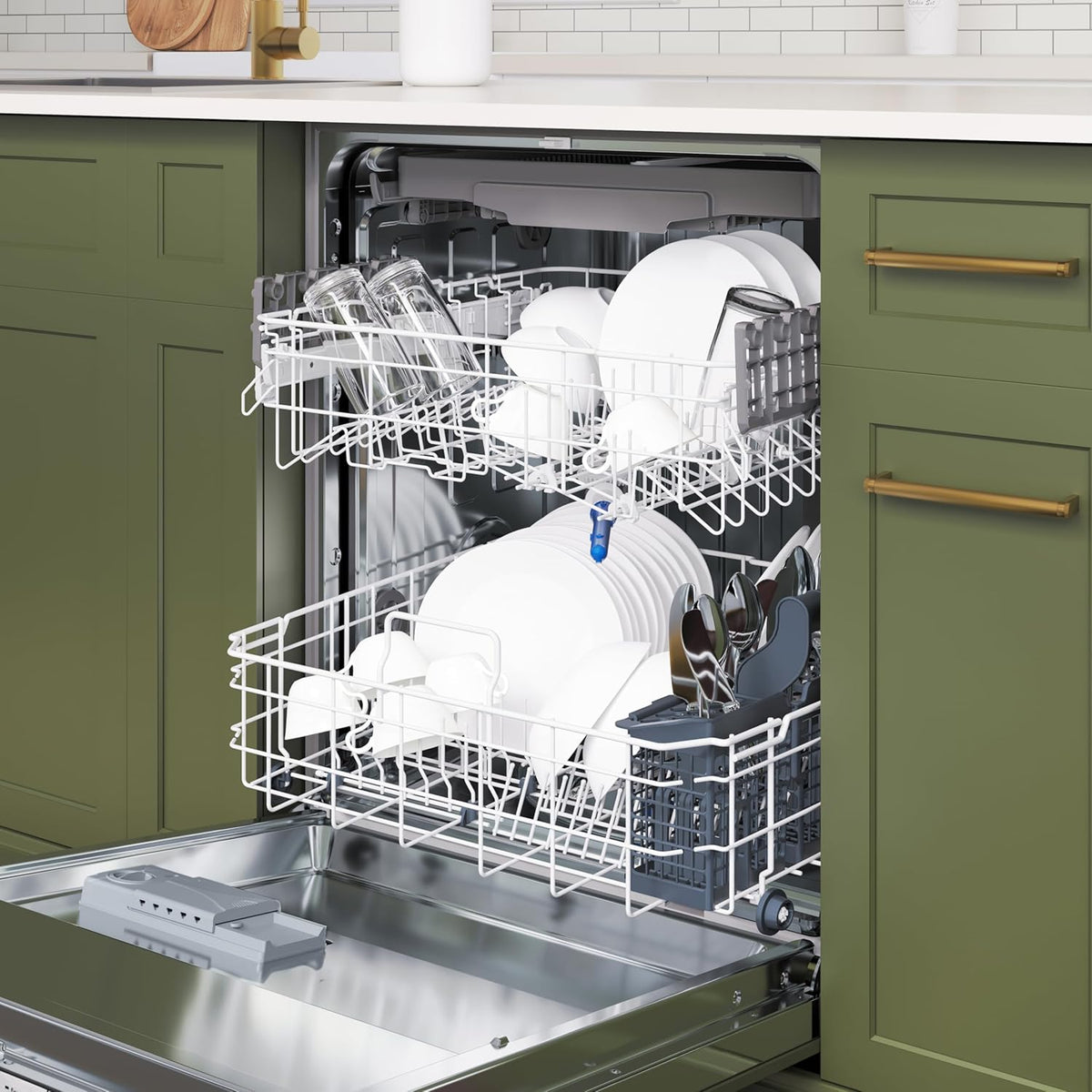 KoolMore KM-DW2445-PR 24 in. Panel Ready 14 Place Settings 45 DB Dishwasher in Stainless-Steel, UL