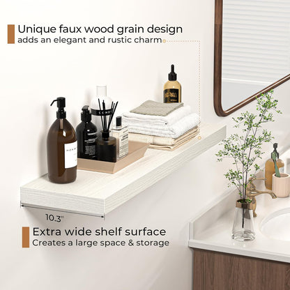 Floating Shelves - 10.3 Inch Deep Wall Shelf for Decor & Storage - Wall Mounted Display Shelving