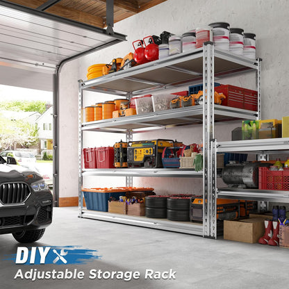 REIBII Garage Shelving, 4 Tier Storage Shelves Load 2000LBS, Adjustable Garage Shelving Heavy Duty