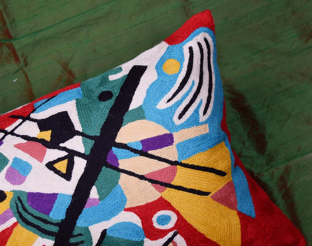Lumbar Kandinsky Red Abstract Pillow Cover Modern Throw Pillowcase Modern Chair Cushion Red