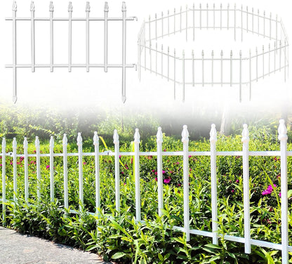 Metal Decorative Garden Fence 22" Wide x 18" High (5 Panels, Total Length 9.17 feet), Metal Border