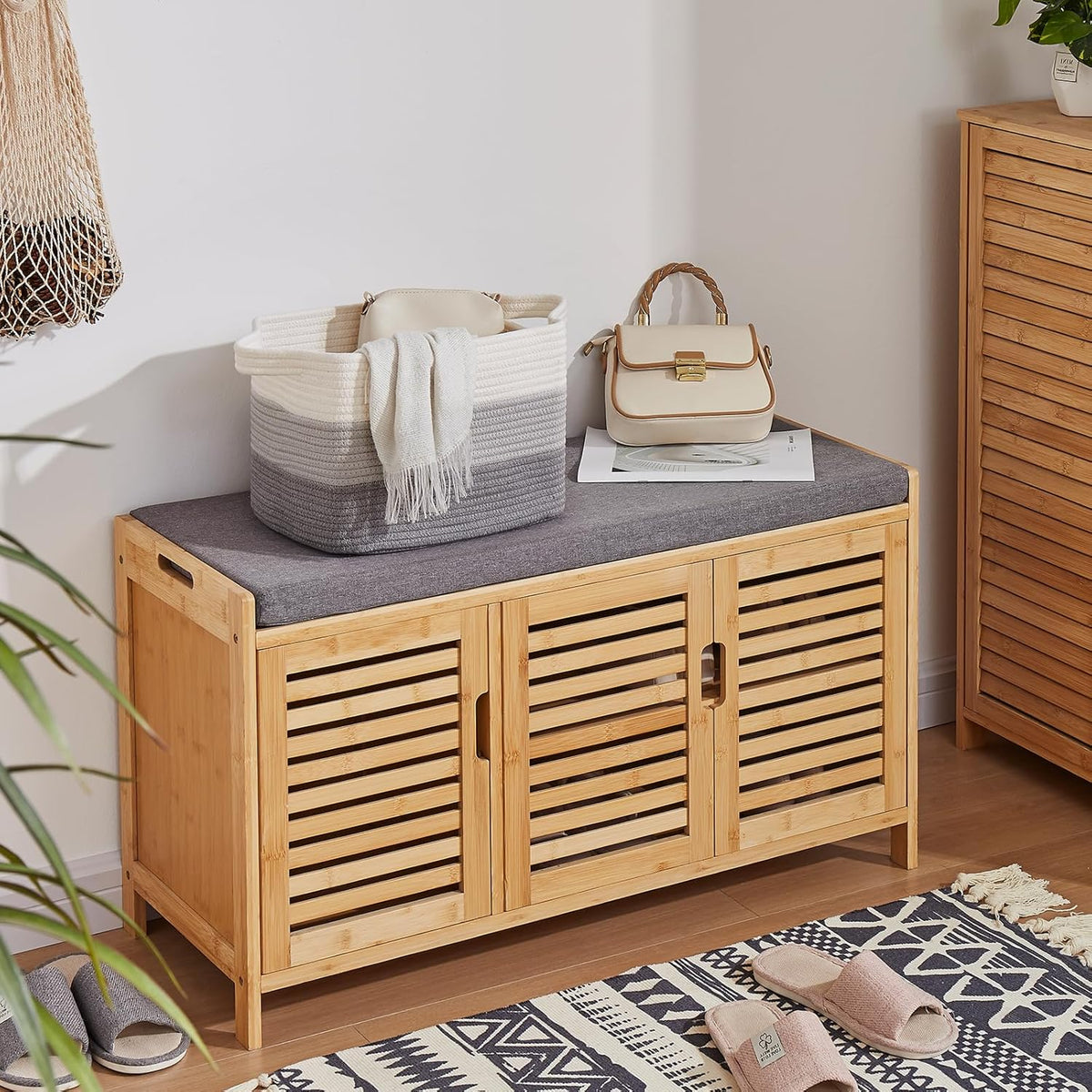 Storage Basket for Organizing, Woven Baskets for Storage, Rectangle Decorative Baskets for Shleves
