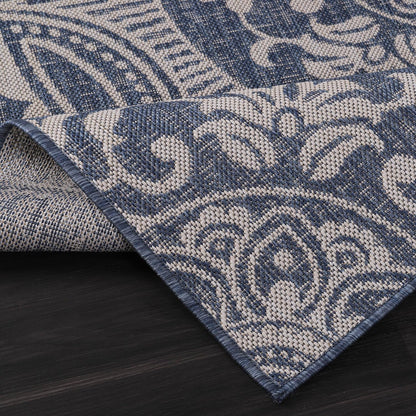 Medallion Outdoor Rug 5x7 Washable Outside Carpet for Indoor Patio Porch Waterproof Easy Cleaning