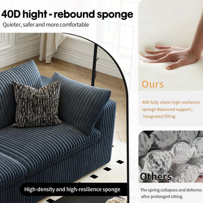 118" Cloud Couch Modular Sectional Sofa for Living Room,Modern Sofa with Deep Seat，U-Shape Boneless