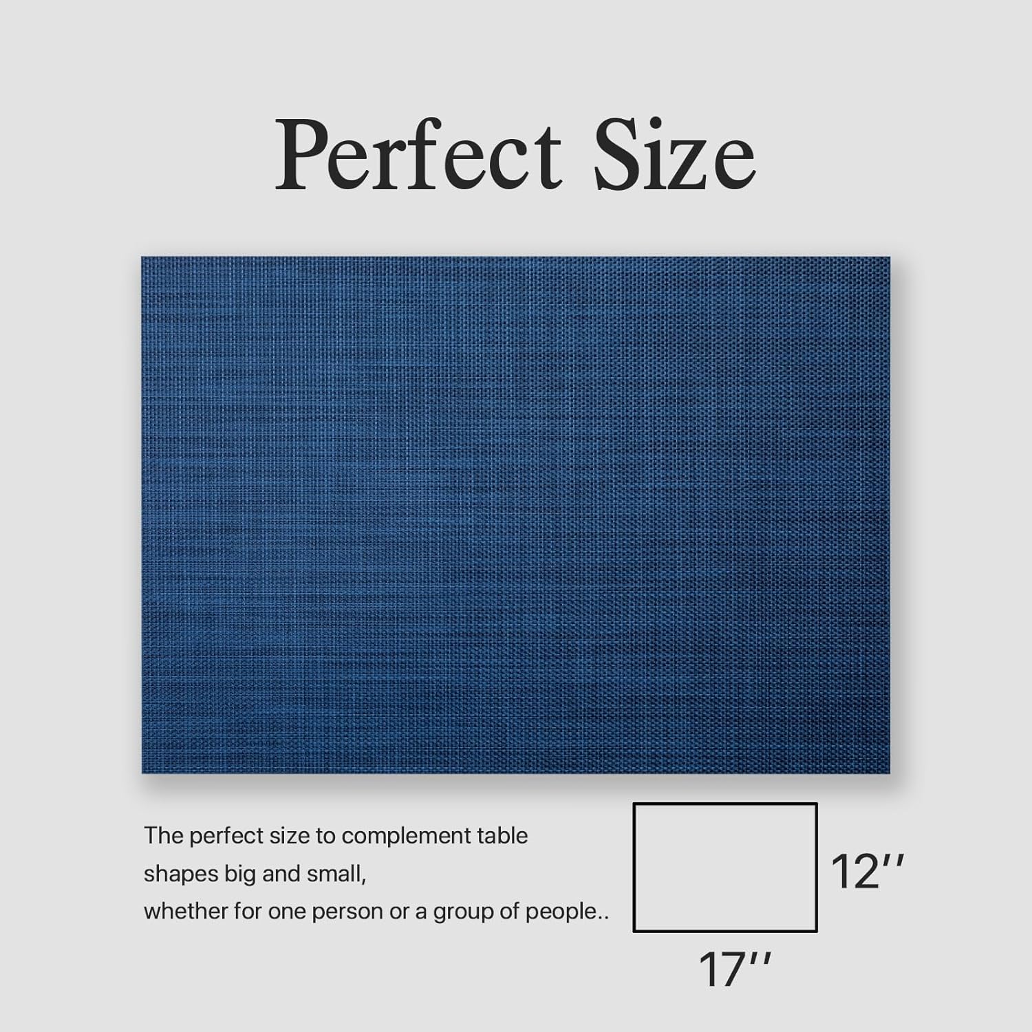 Placemats Set of 8 - Easy Clean Woven Vinyl Placemats for Dining Table, Indoor/Outdoor Place Mats