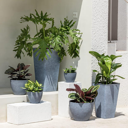LA JOLIE MUSE Large Hanging Planters for Outdoor Plants - Hanging Flower Pots Weathered Gray (13.2