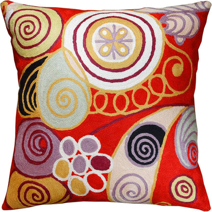 Hilma Al Klint Red Pillow Cover Modern Red Pillowcase Abstract Chair Cushion Accent Throw