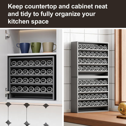 Orimade 4 Tier Spice Rack Organizer for Cabinet, Freestanding Bamboo Seasoning Rack for Countertop