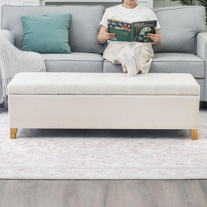 Joveco Storage Ottoman Bench, 51" Rectangle Long Bench, for Bedroom, End Foot of Bed, Living Room
