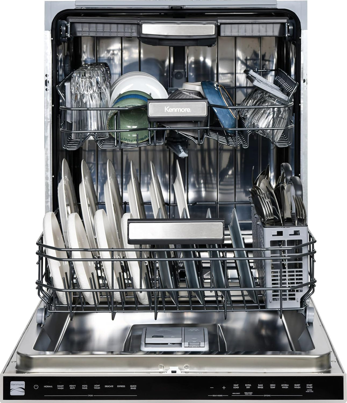 Kenmore 24" Built-in Stainless Steel Tub Dishwasher EasyFlex Third Rack, TurboDry, SmartWash &