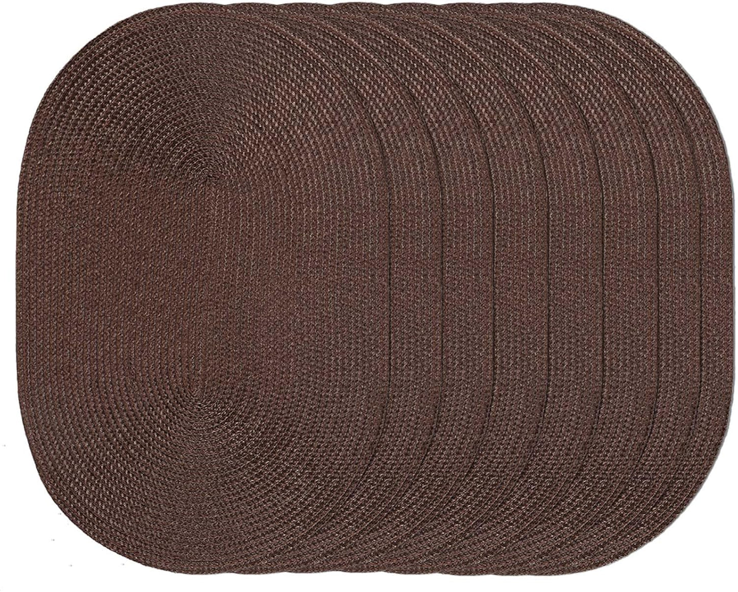 AHHFSMEI Placemats Set of 8 for Dining Table Washable Woven Vinyl Non-Slip 18x12 inches Placemat