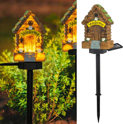 Dazzle Bright Fairy Garden House, 16" Glow in The Dark Cottage with Solar LED Light, Beautiful