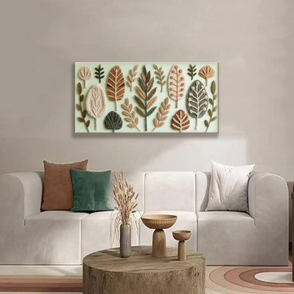 Boho Wall Art Chic Home Wall Art Modern Bohemian Feather Green Canvas Wall Art Decor For Apartment