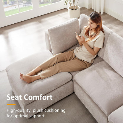 Modular Sectional Sofa, Convertible Couch Modular Sofa Without Ottoman, Sectional Sofas for Living